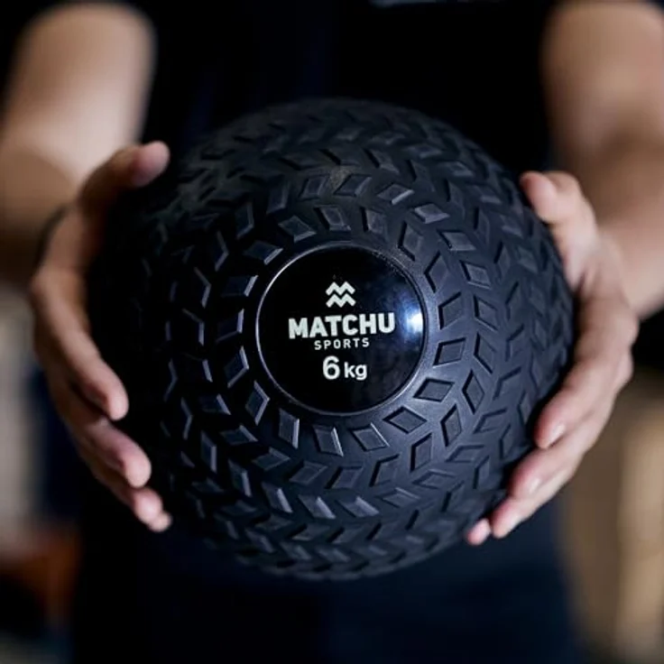 Matchu Slam Ball, 6 KG, extra grip, wasserdicht, robustes Design, schwarz – Bild 4