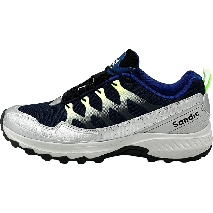 Avior Home Nowaland Wanderschuhe, bequeme Trail Running Trekkingschuhe, grau-navy-hellgrün, Größe 36, atmungsaktiv, leicht, rutschfest, Schnellverschluss