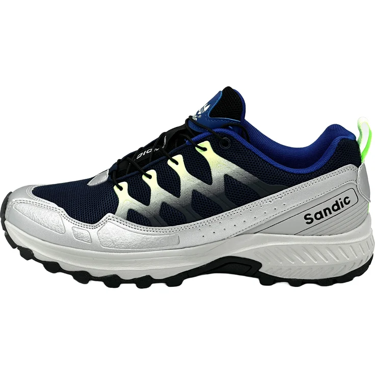 Avior Home Nowaland Wanderschuhe, bequeme Trail Running Trekkingschuhe, grau-navy-hellgrün, Größe 36, atmungsaktiv, leicht, rutschfest, Schnellverschluss
