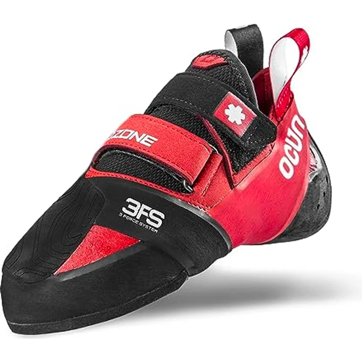 Ocun Ozone, Damen Kletterschuhe, veganer Performance-Kantenschuh mit asymmetrischer Form, Rot – Bild 1