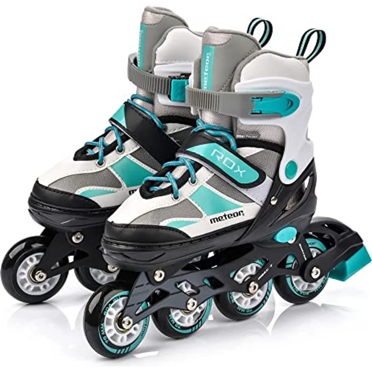 Meteor ROX Inlineskates Kinder, Rollschuhe S 30-33 in mint, höhenverstellbar, Aluminiumrahmen, ABEC-7 Lager – Bild 4