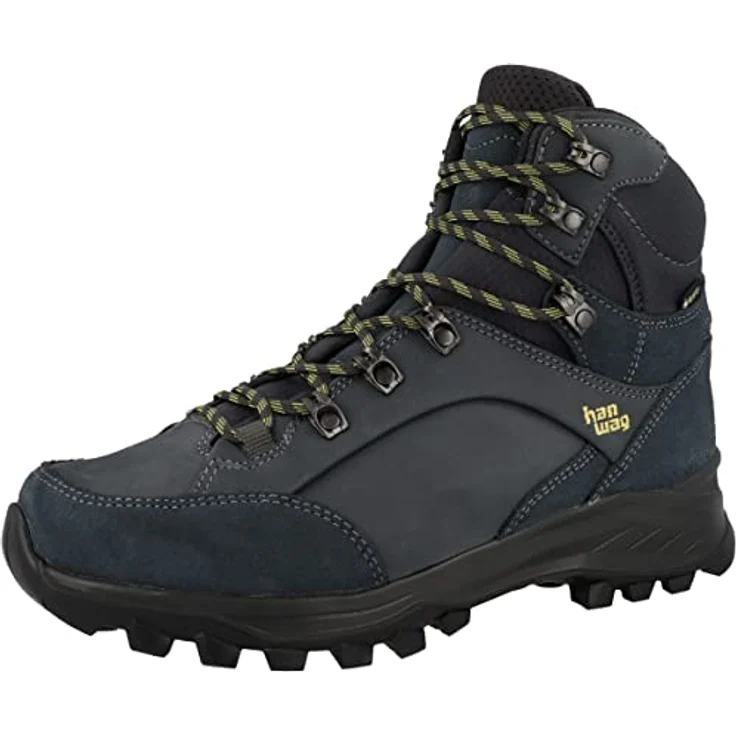 Hanwag Banks GTX Herren Wanderschuhe, Nubukleder, GORE-TEX, Vibram® Sohle, Steel/Sulphur, Größe 42.5 – Bild 4