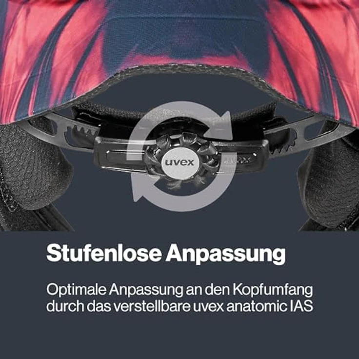 Uvex React Jr Fullface, Kinder MTB Fahrradhelm, cranberry matt, Größenverstellbar, integrierte Sonnenblende, passive Belüftung – Bild 5