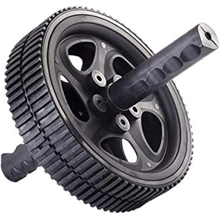 MATCHU Ab Wheel, Bauchmuskeltrainer aus strapazierfähigem Material mit konturierten Griffen, Ø 18,5 cm