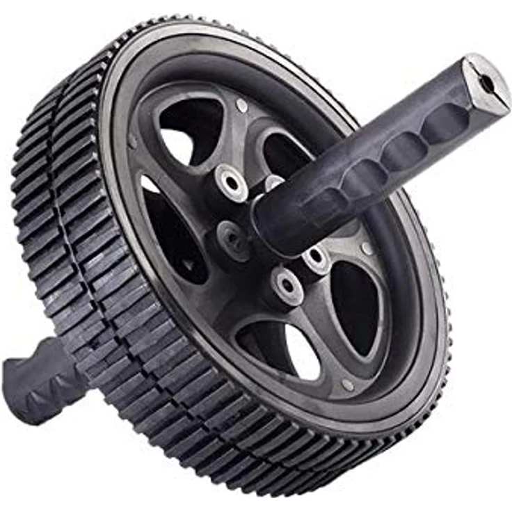 MATCHU Ab Wheel, Bauchmuskeltrainer aus strapazierfähigem Material mit konturierten Griffen, Ø 18,5 cm – Bild 1