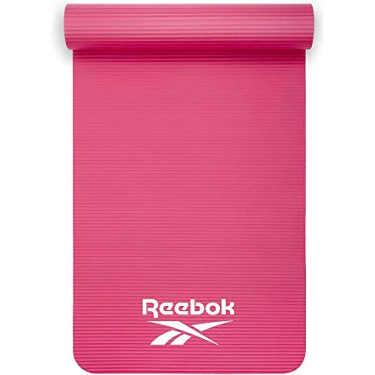 Reebok Unisex - Trainingsmatte 15mm Rosa, Yoga- und Fitnessmatte mit geriffeltem Boden und extra Polsterung – Bild 2