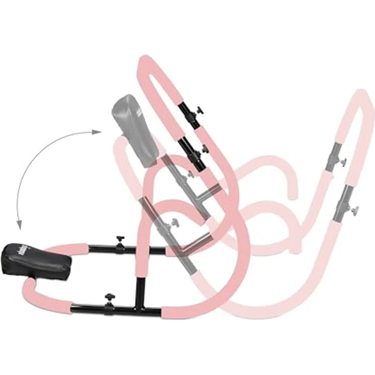 relaxdays Bauchtrainer AB Roller für Zuhause in Rosa, Nackenstütze, bis 100 kg Belastbarkeit – Bild 6