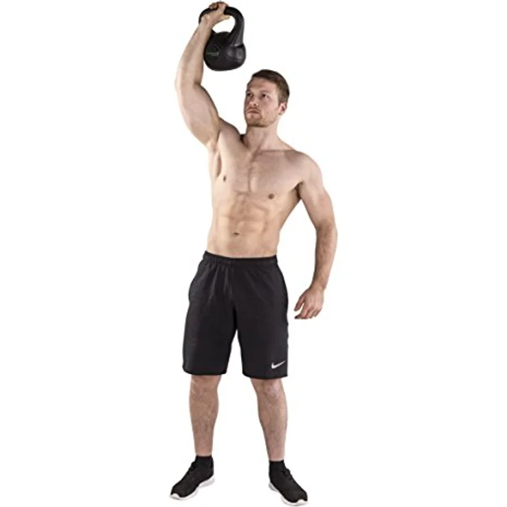Tunturi Kugelhantel, Kettlebell, PVC mit Sand gefüllt, 2 kg – Bild 2