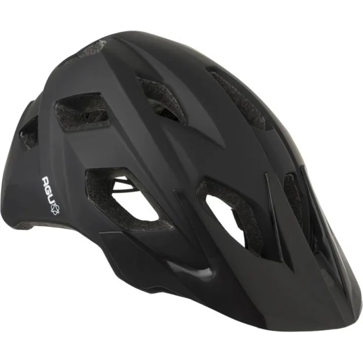 AGU XC Fahrradhelm, leichter Unisex-MTB Helm mit erweiterter Rückenabdeckung, schwarz, 52-58 cm