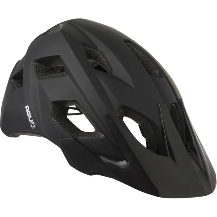 AGU XC Fahrradhelm, leichter Unisex-MTB Helm mit erweiterter Rückenabdeckung, schwarz, 52-58 cm