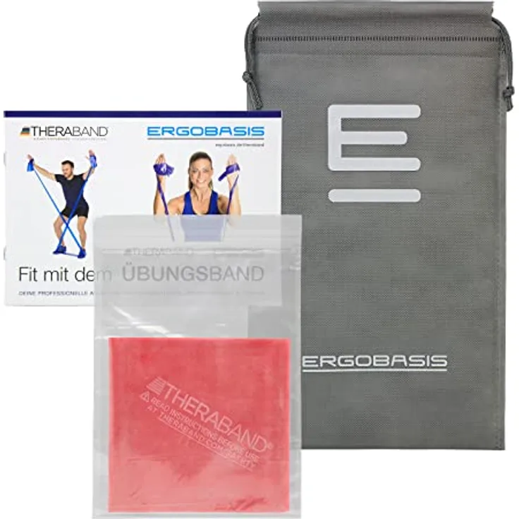THERABAND Original Übungsband, Widerstandsband in Rot, 2,5m für flexibles Training überall