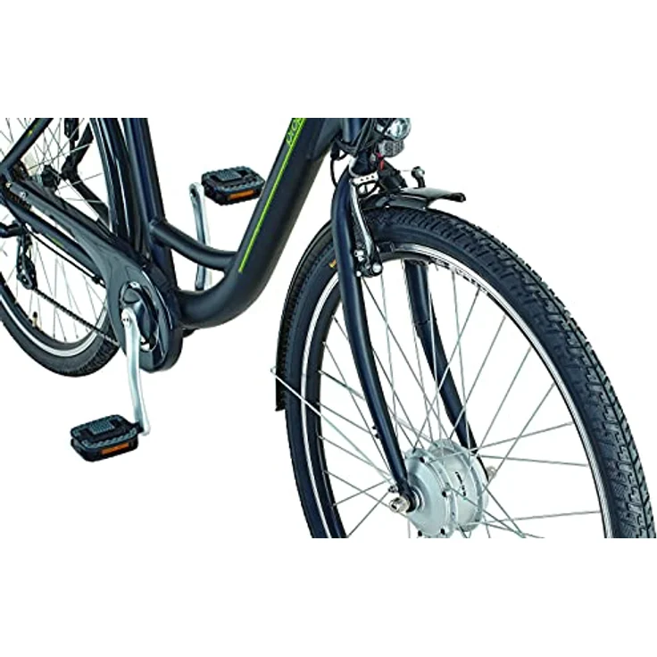 Prophete Geniesser eC100 City E-Bike 28" | Elektrofahrrad mit Packtaschen | Damen/Herren | Shimano Nexus 7-Gang Nabenschaltung | schwarz Neongelb – Bild 3