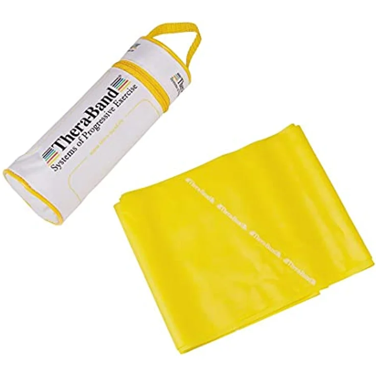 THERABAND Thera-Band Übungsband 2,5 m, leichtes Widerstandsband aus Latex im RV-Beutel, gelb – Bild 3
