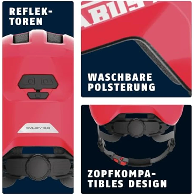 ABUS Smiley 3. 0 Kinder Fahrradhelm shiny red – Bild 6