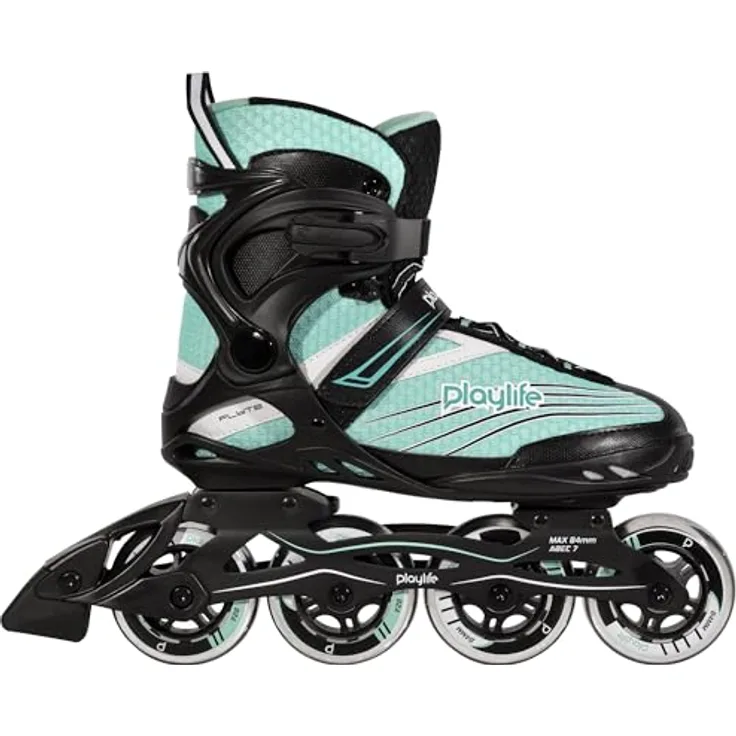 Playlife Flyte Teal 84 AL Skates Damen, Inline-Skates für Anfänger mit auffälliger blaugrün/schwarzer Farbe