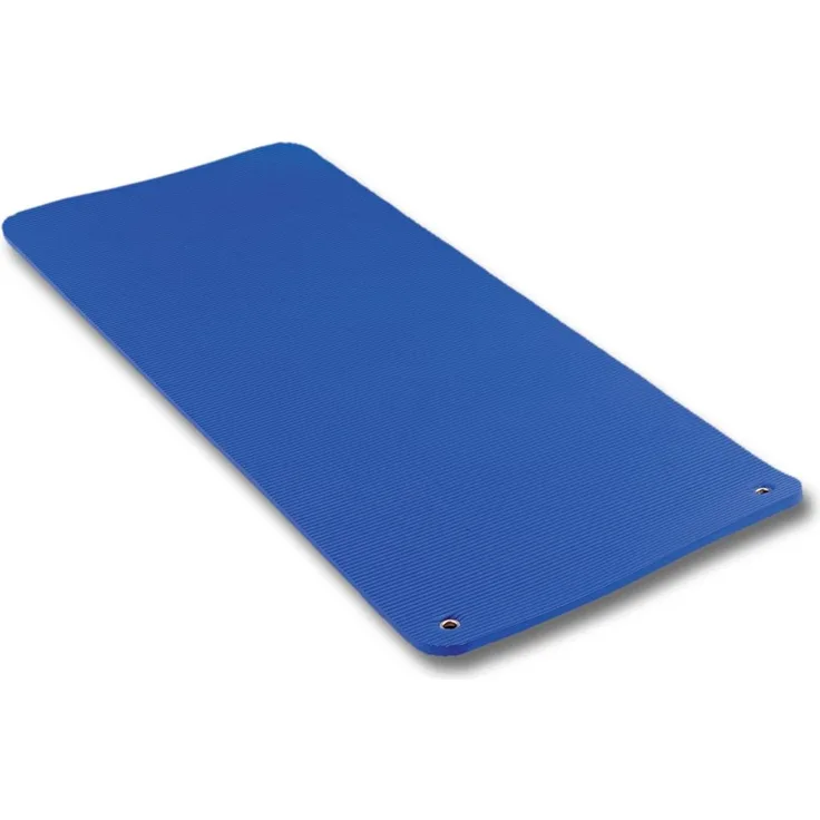 Tunturi Yogamatte, professionelle 15 mm TPE Fitnessmatte, blau schwarz, beidseitig verwendbar mit Ösen zum Aufhängen