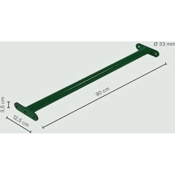 h2i Turnstange für Kinder | Reckstange aus Edelstahl | für Garten & Kinderzimmer | Klimmzugstange Outdoor & Indoor | Stange zum Turnen in Grün | Länge 125 cm – Bild 2