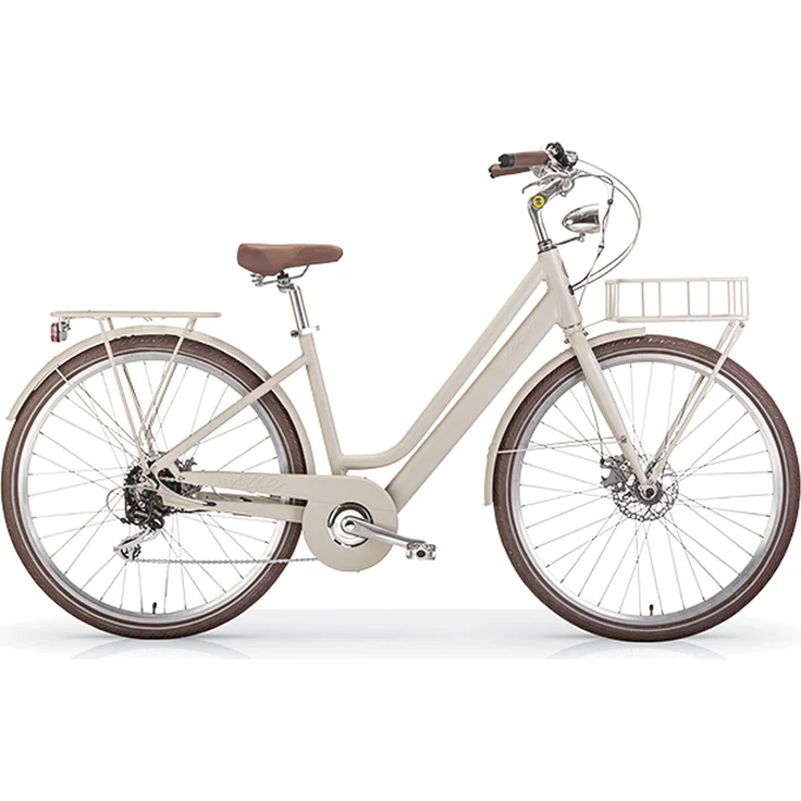 MBM Elektro-Citybike LA RUE 2.0, matt hemp, 10,5 Ah Akku, Reichweite bis 80km, Etrotek Heckmotor