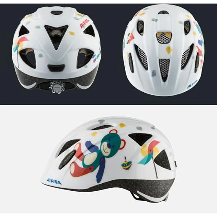 Alpina Kids Ximo White Bear Gloss, Größe 47 - 51 cm - Fahrradhelm, Farbe Weiß – Bild 5