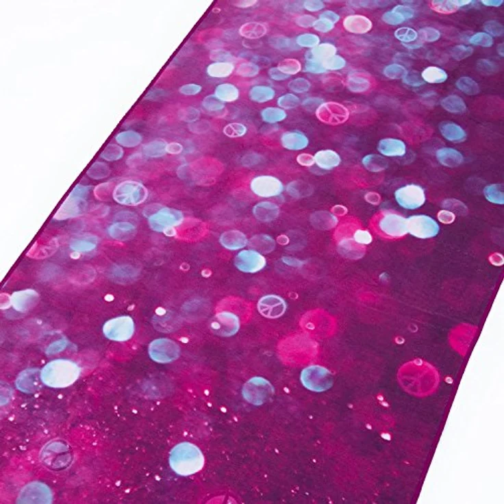 Bodhi Grip² Yoga Towel Art Collection Drops of Peace, rutschfest, lila/aubergine mit Noppen, Mikrofaser, 183 x 61 cm, ideal für Hot Yoga – Bild 2