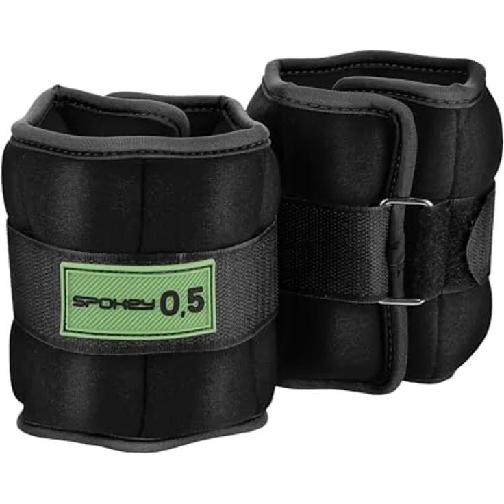 SPOKEY FORM Verstellbare Handgelenkgewichte, 2 x 0,5 kg, Schwarz - Ideal für Fitness und Rehabilitation