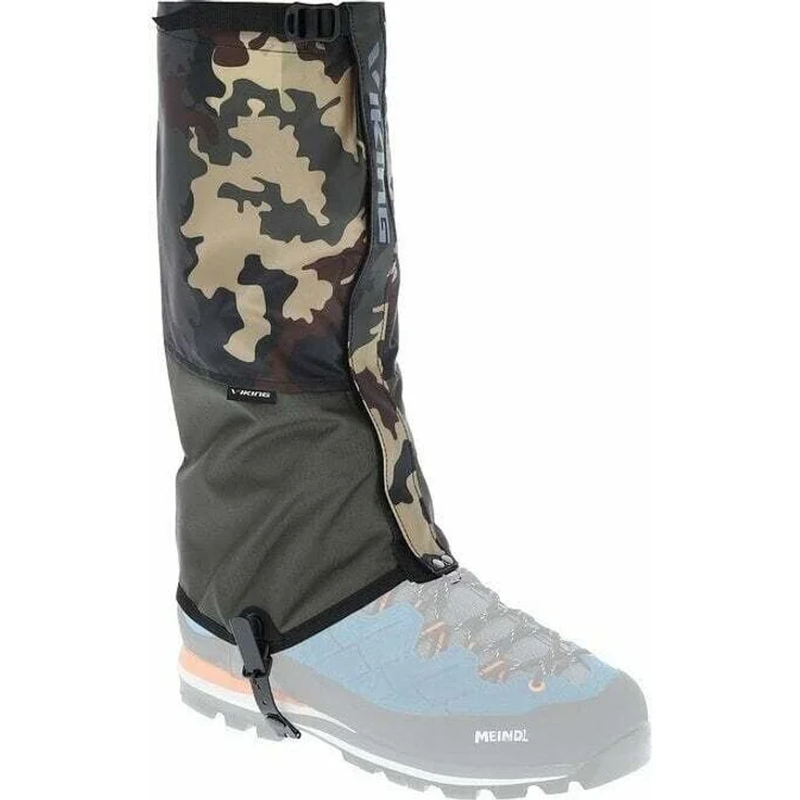 VIKING Kanion 2 Gaiters S, Wasserdichte Gamaschen in Grün mit stabilem Metallkordel und Klettverschluss für Trekkingbedingungen