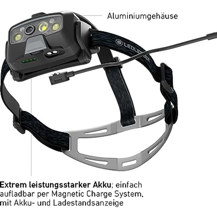 Ledlenser HF8R Core, aufladbare Arbeits-Stirnlampe mit 1600 lm Lichtleistung, wasserfest, schwarz – Bild 3