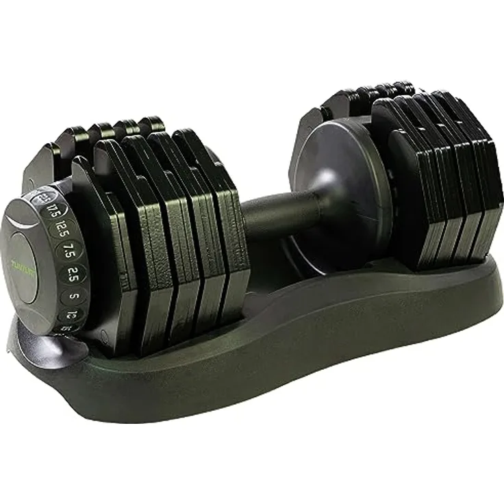 Tunturi Selector Dumbbell, verstellbare Kurzhantel mit bis zu 25 kg, 2,5 kg Schritten