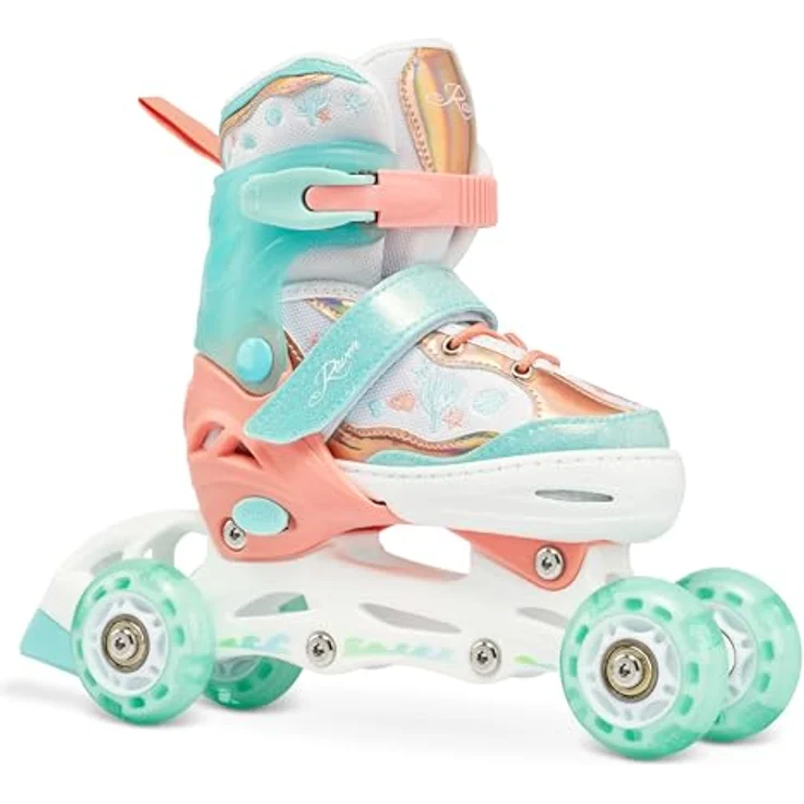 RAVEN Isla Orange/Mint, verstellbare Inline Skates für Kinder Mädchen, Größen 27-30 (16,5cm-18,5cm), mit Double-Vent-System und DSAS – Bild 4