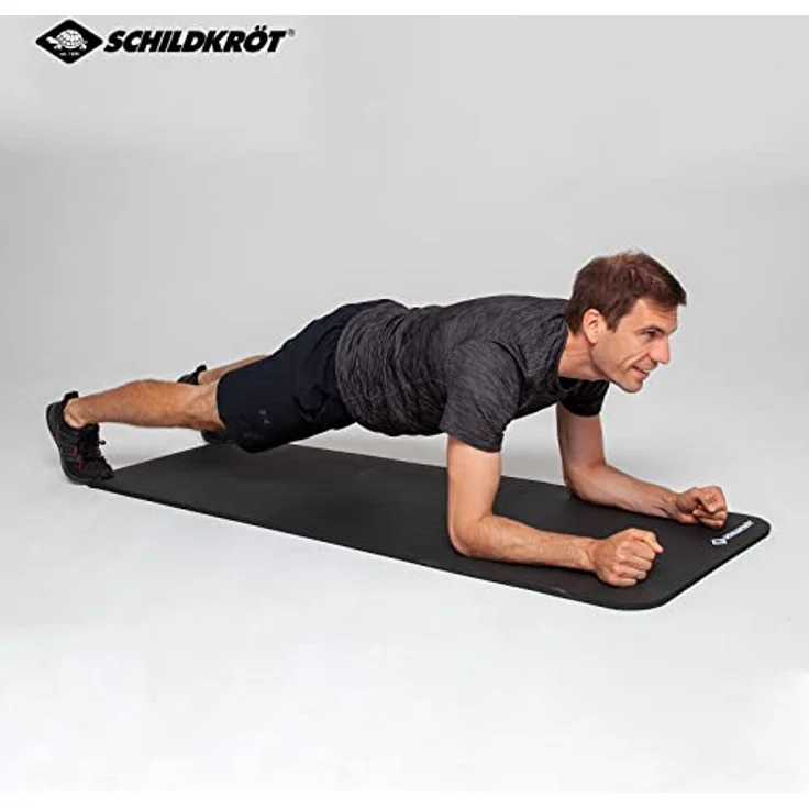 Schildkröt Fitnessmatte 15mm, Schwarz, 180 x 61cm - Synthetikkautschuk, inkl. Transport-Gurtband – Bild 5