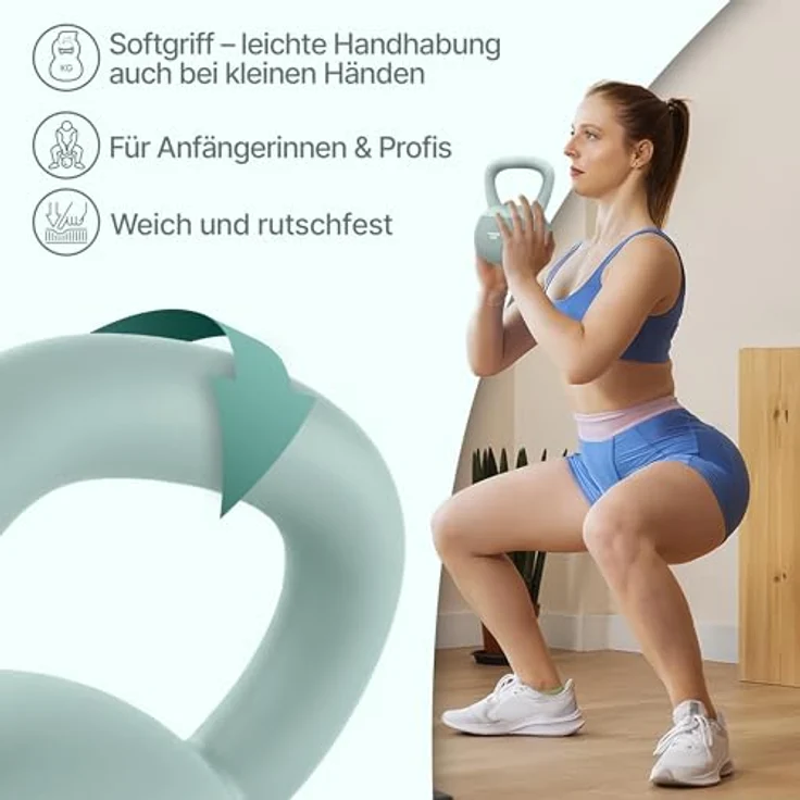 NEOLYMP Kettlebell Soft Kettlebell 2–12 kg, bodenschonend & leise, ergonomischer Softgriff, ideal fürs Homegym – Bild 6