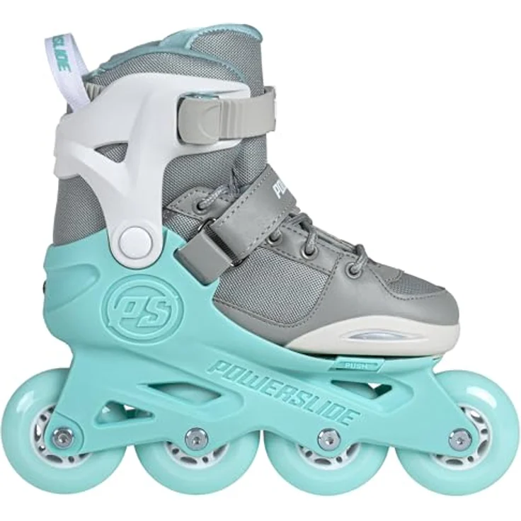 Powerslide Rocket Inline-skates Grau/Cyan EU 37-40, Kids-Skate mit verstellbarer Größe und reflektierenden Aufklebern – Bild 6