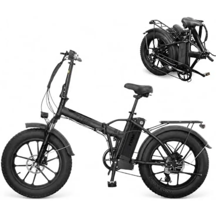 PixelPilot 20 Zoll Faltbares Fat Tire E-Bike, 250W Motor, 374Wh Akku, Reichweite bis 45 km, Shimano 7-Gang, hydraulische Scheibenbremsen
