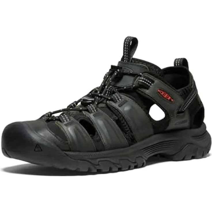KEEN Targee III Sandale, Herren Schuhe mit EVA-Sohle und KEEN.ALL-TERRAIN Grip, schwarz, Größe 43