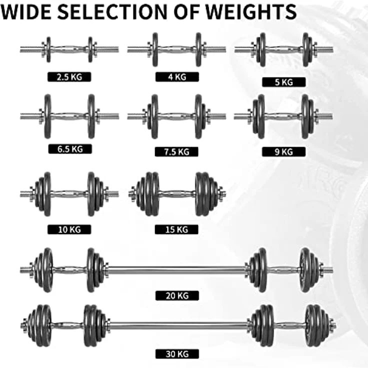PROIRON Hanteln, Hantelset aus Gusseisen, 2 in 1 Kurzhanteln & Langhantel mit Verbindungsrohr, 5-30kg verstellbar Hantel Set 2er Kurzhantelset, Professionell Dumbbell Gewichten für Krafttraining – Bild 5
