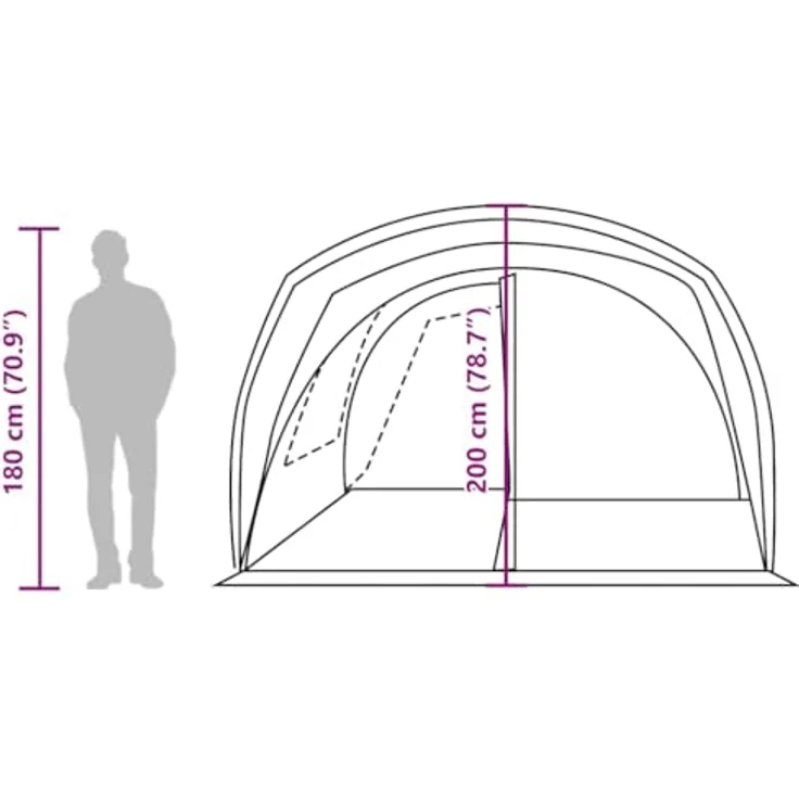 vidaXL Autozelt 4 Personen Blau, wasserfestes Heckzelt für Camping und Outdoor, einfach aufzubauen und universell einsetzbar – Bild 4