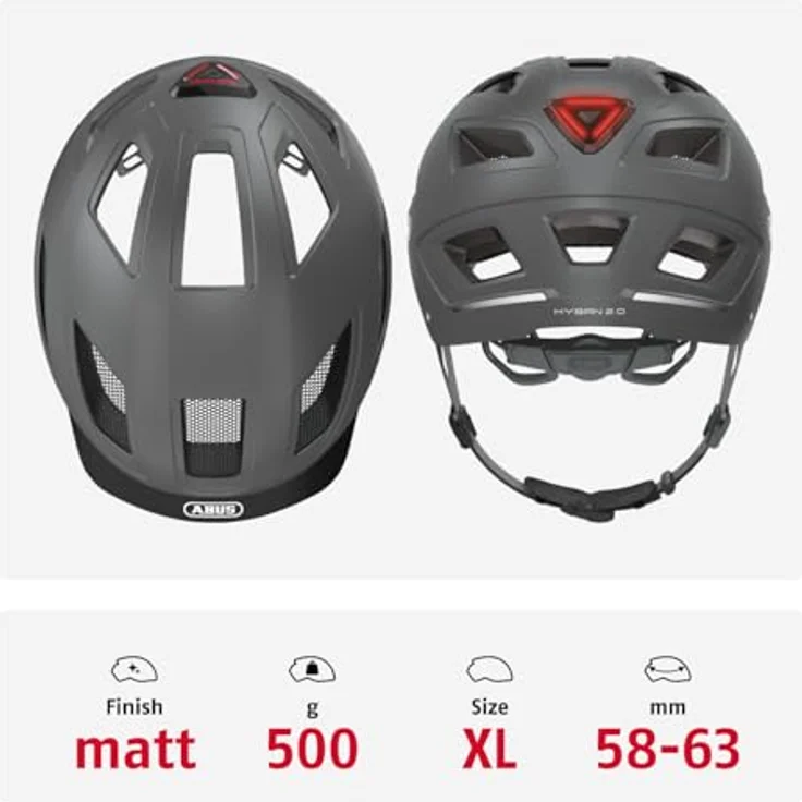Abus Helm Hyban 2. 0 - Titan 58 - 63 cm – Bild 4