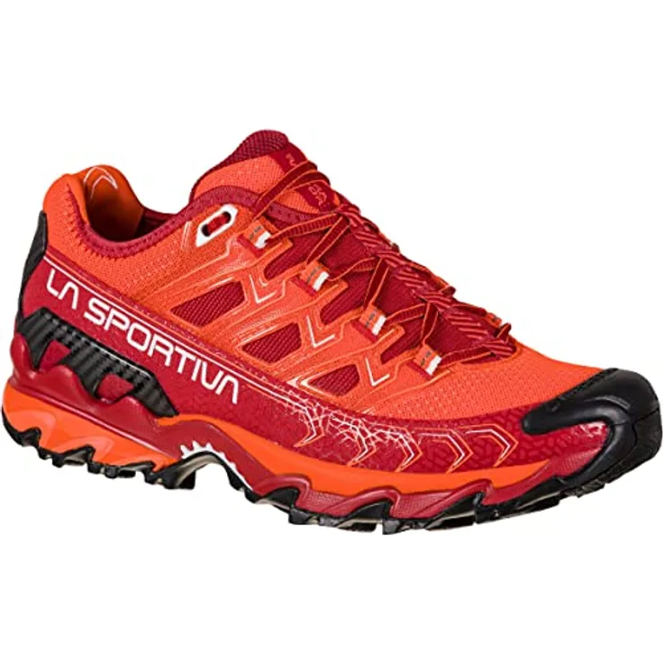 La Sportiva Ultra Raptor II Woman, Damen Laufschuhe für Trailrunning, hohe Dämpfung, atmungsaktives Air-Mesh, Rot, Größe 37