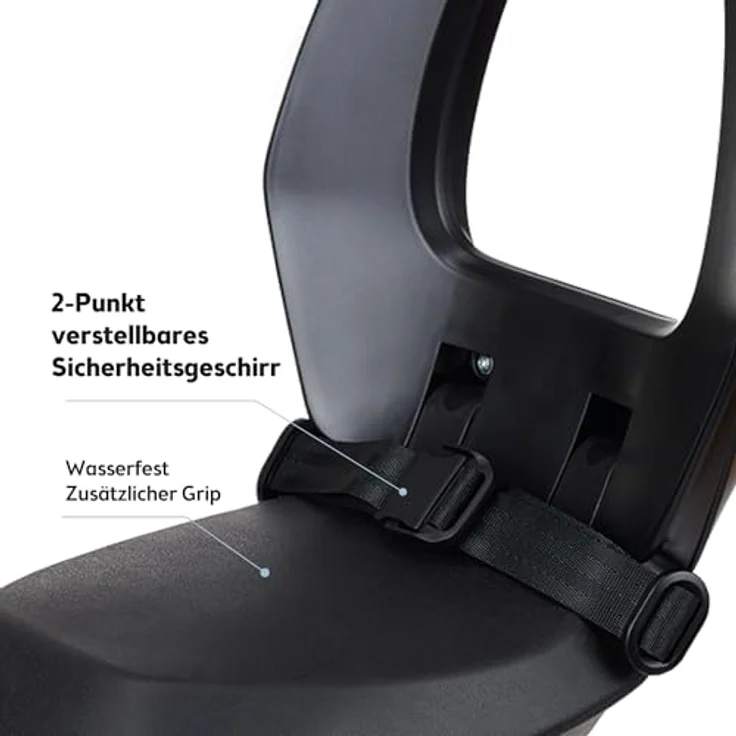 Bobike Fahrradkindersitz Hinten MIK-HD One Junior, Ergonomisch, Sicher, Faltbar, für Kinder ab 6 Jahren bis 27 kg, Schwarz – Bild 4