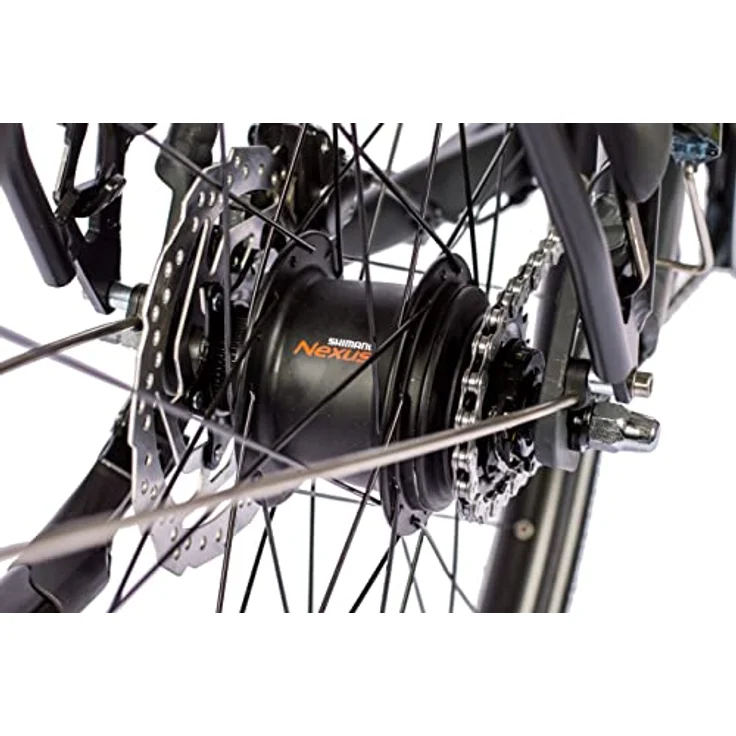 Airtracks Herren XXL City Fahrrad CI.2880 bis 150 kg Shimano Nexus 7 Gang Nabendynamo - Schwarz Matt - Rahmenhöhen 56cm 60cm - 60cm (Körpergröße 185-195cm) – Bild 4