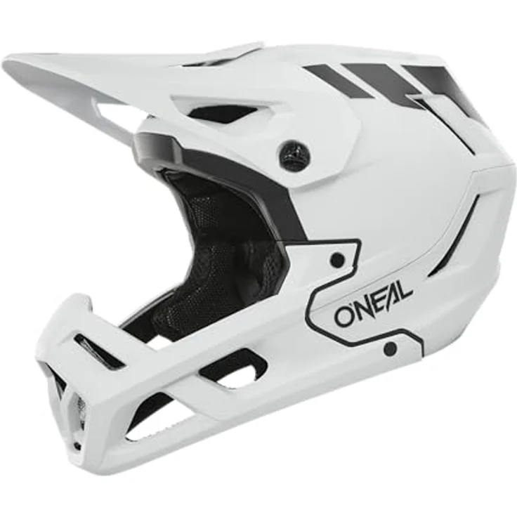 O'Neal SL1 Helm Crest, Enduro Full-Face Helm in Weiß/Schwarz, Größe XS mit höhenverstellbarem Schirm und gutem Luftstrom – Bild 2