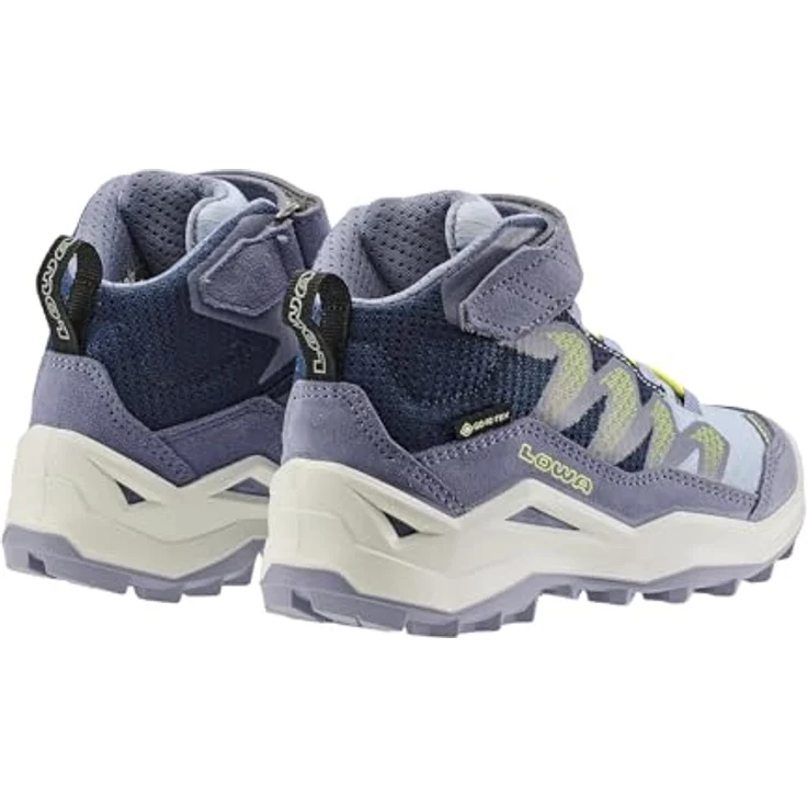 Lowa Maddox Pro Mid GTX Velcro, Kinder-Wanderschuhe aus Veloursleder und Textil mit wasserdichter Gore-Tex-Membran, grau – Bild 4