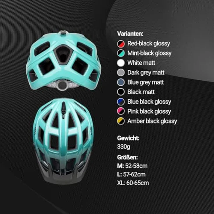 KED CROM, leichter Fahrradhelm mit K-FIT Anpassungssystem, türkis M 52-58 cm, mint black glossy – Bild 6