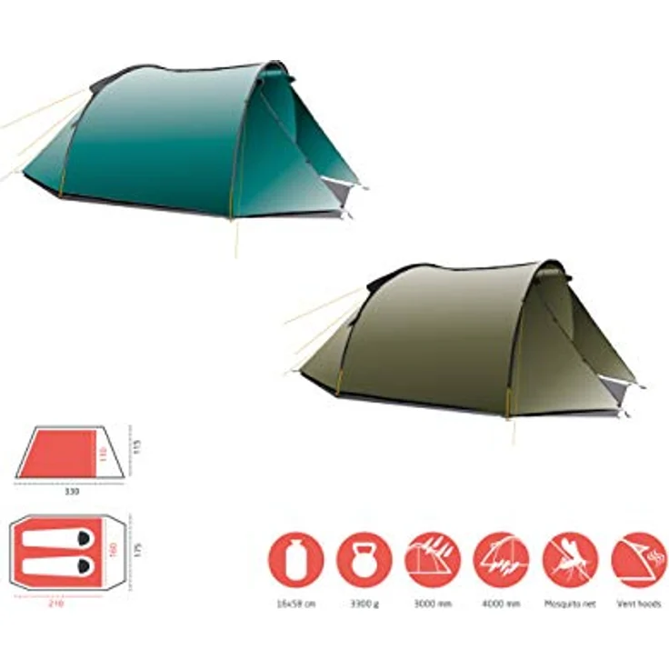 Grand Canyon Robson Zelt - Hochwertiges Oliv Zelt für Unisex – Erwachsene, 330 x 175 x 115 cm – Bild 2