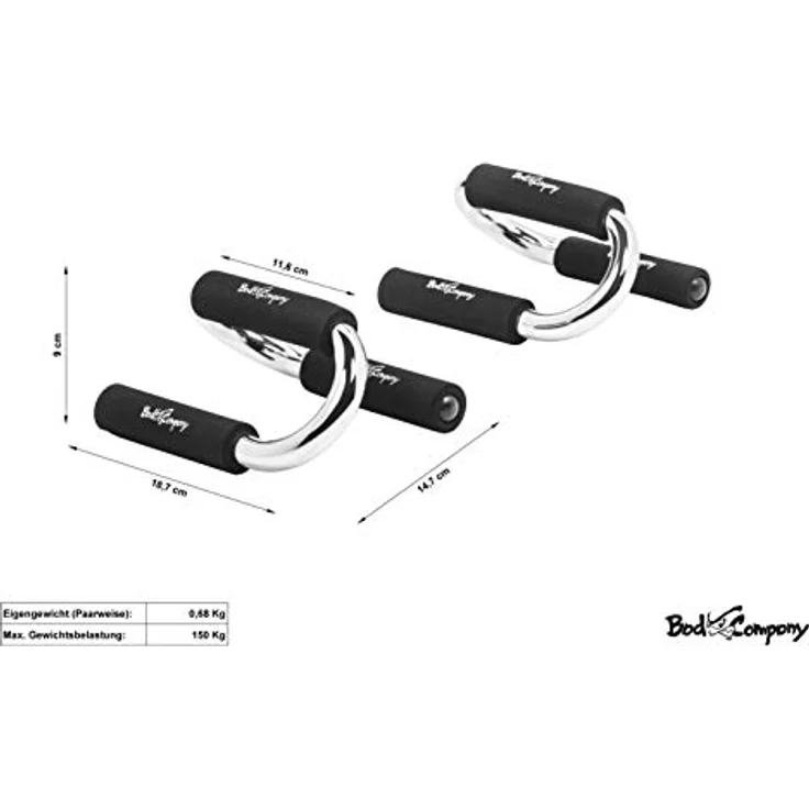 Bad Company Premium Liegestützgriffe I Push Up Stand Bar für Liegestütze mit gepolsterten Griffen I Parallettes für das Oberkörpertraining I Minibarren – Bild 4