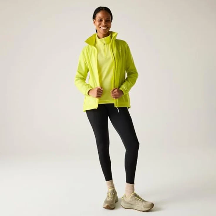 Regatta Corinne IV Regenjacke Damen, wasserdicht mit Kapuze, wasserabweisend, reflektierende Streifen, Farbe: Gelb, Größe: 52 – Bild 3