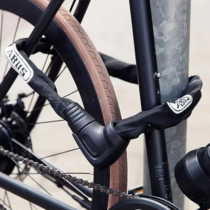 Abus Steel-O-Chain 9809K, Veloschloss (85 cm) mit 9 mm Vierkantkette, ABUS XPlus Zylinder, Sicherheitslevel 12 – Bild 2
