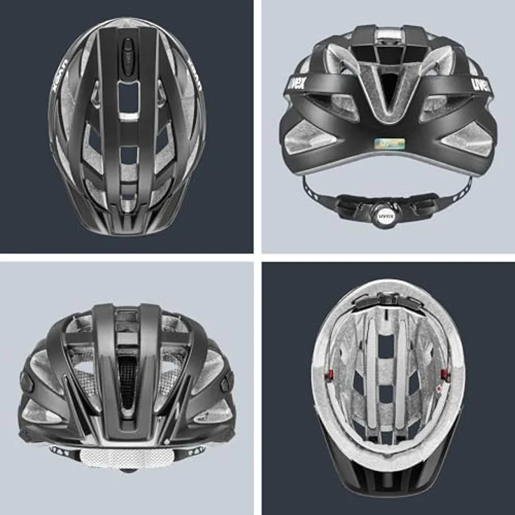 Uvex Sports i-vo cc, Velohelm für 52-57 cm Kopfumfang, Schwarz-Matt, mit Fliegengitter und Sonnenblende, 24 Belüftungsöffnungen – Bild 4