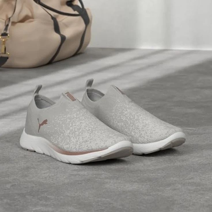 PUMA Softride Remi Slip-On Kni, Laufschuh mit SOFTRIDE-Dämpfungstechnologie, ash gray-white-rose gold, Größe 6.5 – Bild 2