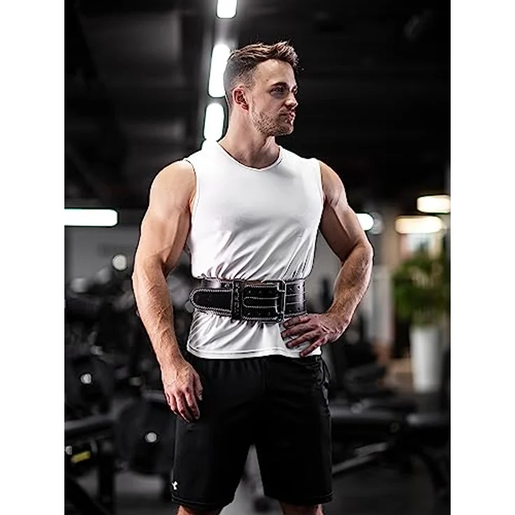 Fitgriff® Gewichthebergürtel aus Leder - Powerlifting Gürtel für Bodybuilding, Krafttraining, Gewichtheben - Leather Weightlifting Belt - für Damen und Herren (XX-Large) – Bild 4